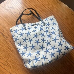 Kate Spade Starfish Patterned Tote Bag - Blue and White